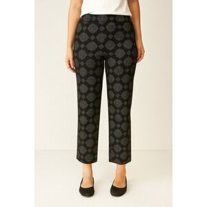 Liz Claiborne Womens Size 4 Black Geometric Slim Ankle Pants Casual‎